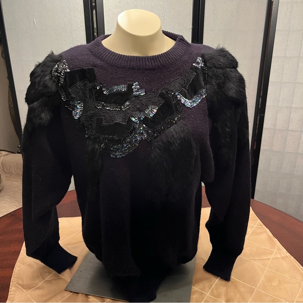 Angerie 1990s fur/Sequin Sweater